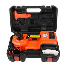 TURDELI Electric Hydraulic Car Floor Jack, 12V DC 5 Ton 3 in 1 Set with Tire Inflator Pump, LED Flashlight, and Safe Hammer, Jack Lift for SUV RV MPV Sedam Truck