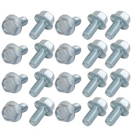 sourcingmap 20Pcs 1/4-20 x 1/2 Inch Thread Carbon Steel Hex Serrated Head Flange Screw Bolt