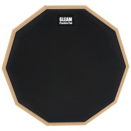 GLEAM Drum Practice Pad - 8 inch Rubber Surface High Density Compressed Wood Foam Backside (Double-sided)
