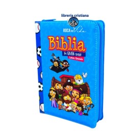 Biblia Para Niños Mi Gran Viaje RVR.1960 Compacta Letra 10 Puntos Azul Balón