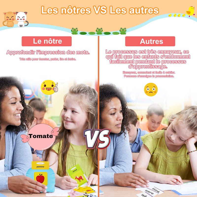 Normal French Flash Cards for Learning, for Toddlers Aged 1-6