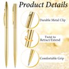 8 Pcs Slim Ballpoint Gold Pen Black Ink 1mm Metal