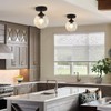 KCO Lighting Black Globe Semi Flush Mount Ceiling Light Modern
