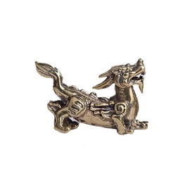 Yaaz B Design Mini Size Feng Shui Goods Amulet Dragon Figurine Copper Money Luck Evil Protection