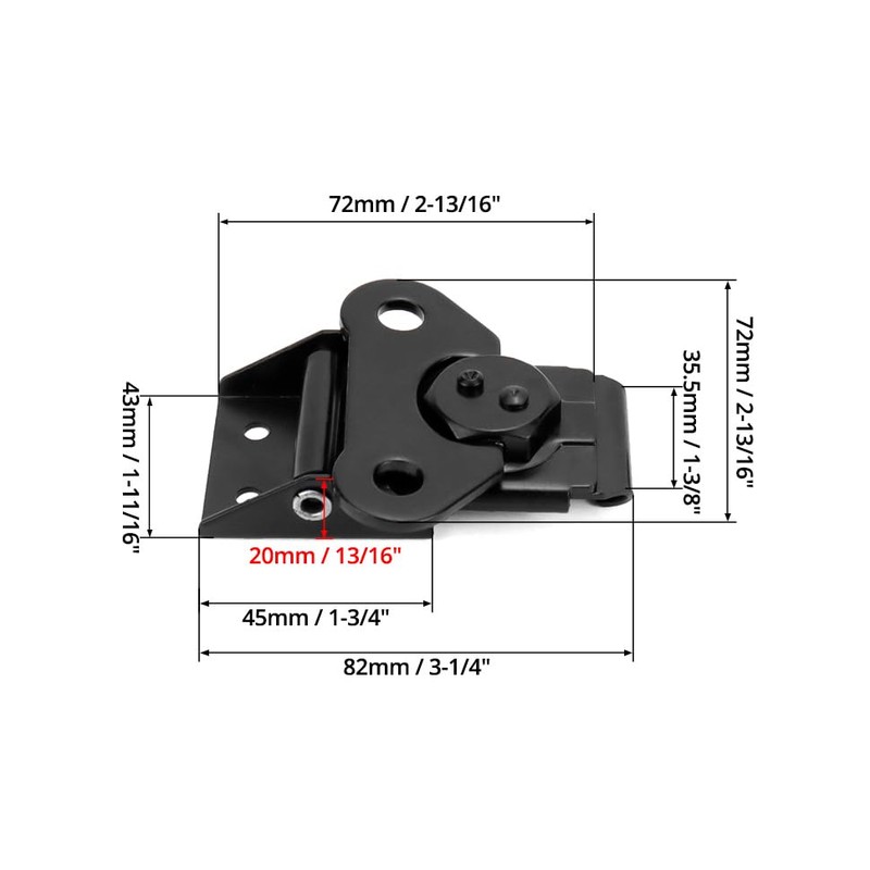 QWORK Stainless Steel Latch 3-1/4" x 2-13/16" – 8 Pack