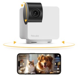 Petcube Cam 360 Camera | Ultimate Interactive WiFi Pet and Home Security Pan-Tilt Camera with Phone App, 1080p HD Video, 360° Rotation, Night Vision, Two-Way Audio, Smart Alerts for Home Surveillance