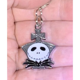 Silver Jack From Nightmare Before Christmas Charm Zipper Pull & Keychain Add On!