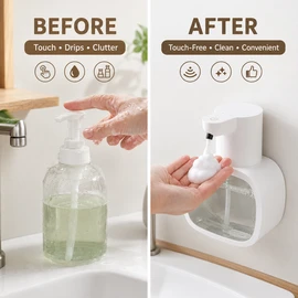 Automatic Foam Soap Dispenser, 500ml Touchless Rechargeable Pump
