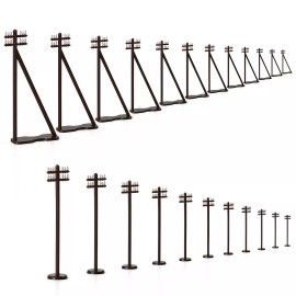 evemodel 24pcs Model N Scale Power Pole 1:160 Telegraph Telephone Poles Railroad Diorama