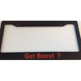 Stickysight.com Got Boost ? - Automotive Black with Red Automotive License Plate Frame - JDM Racing Forced Induction