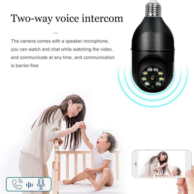 Wireless Light Bulb Camera, 2.4GHz & 5GHz WiFi Bulb Camera,