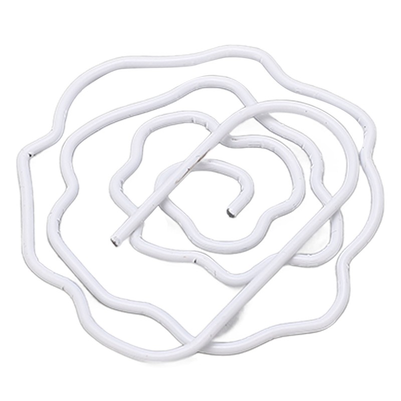 100pcs Rose Shape Paper Clips Increased Slip Resistance Lightweight Metallic