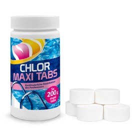 Chlorine Tablets for Pool 200 g - Slow Dissolving Chlorine Tablets Pool - Disinfection Chlorination Pool - Pool Chemistry - Care for Swimming Pool - 1 kg