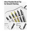 JusArt Black & White & Gold Paint Pen Brush Tip,