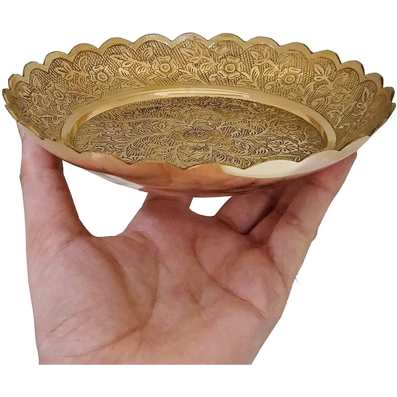 Craftsman SATVIK Handmade Nakashi Plate 7.2 Inch Thali Set for
