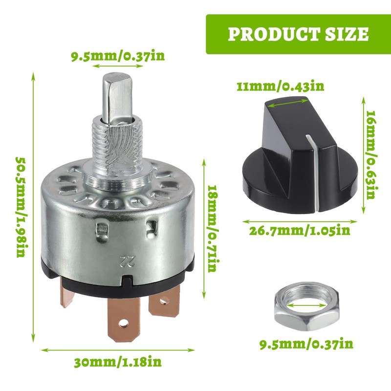 EPLZON 12A 250V/16A 125V Rotary Switch 4Position 3Speed Fan Heater