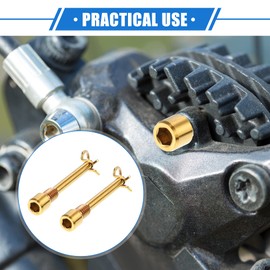 VekAuto 2 Pcs Bike Brake Caliper Bolt Screws, M4x0.7 Bicycle Disc Brake Bolt Universal for Mountain Bicycle Durable Titanium Alloy Gold Tone with Snap Ring