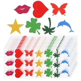 210PCS Tanning Stickers for Body, Self Adhesive Removable Tanning Stickers Heart Lips Butterfly Dolphin Sunbathing Sticker for Woman Kids Summer Beach Face Body Accessories (7 Styles)