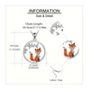 Fox Pendant Necklace and Earrings Set, Silver Tone with Orange