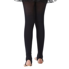 Frola Girls' Ultra Soft Stirrup Dance Tights,Black,9-11 Years