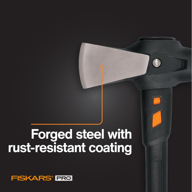 Fiskars Pro IsoCore Splitting Maul and Stainless Steel Axe, Wood