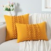 VOGOL Soft Decorative Throw Pillow Covers, Mustard Yellow Accent Solid