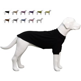 Lovelonglong Ribbed Dog T-shirt Cotton Knitted Dog Sweaters for All Season Pet T-shirts for Large Medium Small Dogs Black M