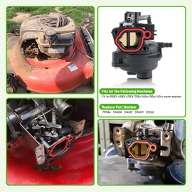 799584 Carburetor for 550EX 163cc 625EX 675EX 725Exi Engine, for M110 M220 TB110 TB200 Lawn Mower Replace# 594058 594057 594529 592361, with Air Filter Kit