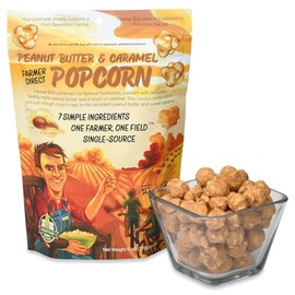 Princeton Popcorn Gourmet Popcorn Bags, Peanut Butter Caramel Corn, Vegan, Gluten Free, Non-GMO, 7 Ingredient, Healthy Resealable Snack, 6oz Bag, Perfect Snacks for Adults, Peanut Butter Pretzels Flavor Farmer Direct - PuffyCrunch by Princeton Popcorn USA Made
