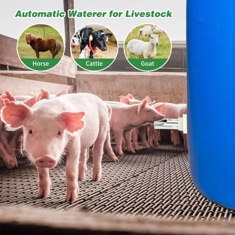 4 Pcs Pig Waterer Nipples for Barrel Kit, Stainless Steel