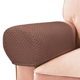 Roytub Couch Arm Covers, Sofa Arm Covers, Stretch Armrest Cover for Sofas, Armchair, Loveseat, Recliner, Sofa armrest Cover, Protect and Decorate Your Sofas, Arm Chair Covers Set of 2 (Medium, Brown)