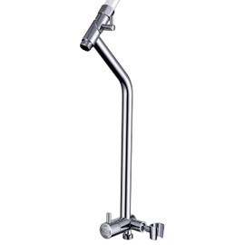 G-Promise All Metal Shower Diverter with Low Holder, Extended 13.5 Inch, 3-Way Diverter Valve with Pause Mode for Handheld and Fixed Shower Heads ∣ 4-Setting Bathing Replacement Part (Chrome)