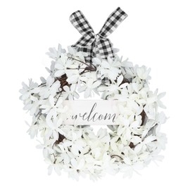 Imitation White Dogwood Wreath Simulation Vibrant Wreath Decoration for Home Door