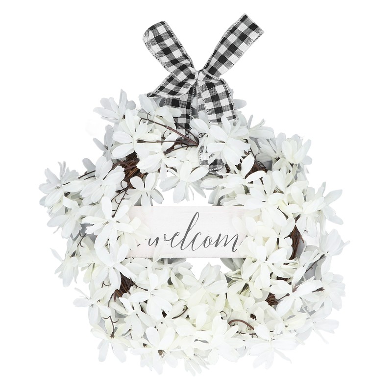 Imitation White Dogwood Wreath Simulation Vibrant Wreath Decoration for Home