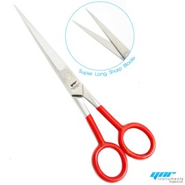Professional Hairdressing Scissors Hair Cutting Scissors Shears for Barber Salon Home - with Antibacterial Comfort Rubber Grip 100% Stainless Steel (Red)