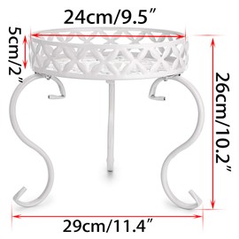 Sumnacon Pot Stand, Pot Stand, Flower Rack, Iron, Antique, Stylish, Garden Rack, Garden Rack, Flower Stand, Indoor/Outdoor (White)