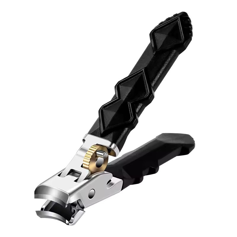 Professional Stainless Steel Angled Toenail Clippers with Wide Jaw, Concave