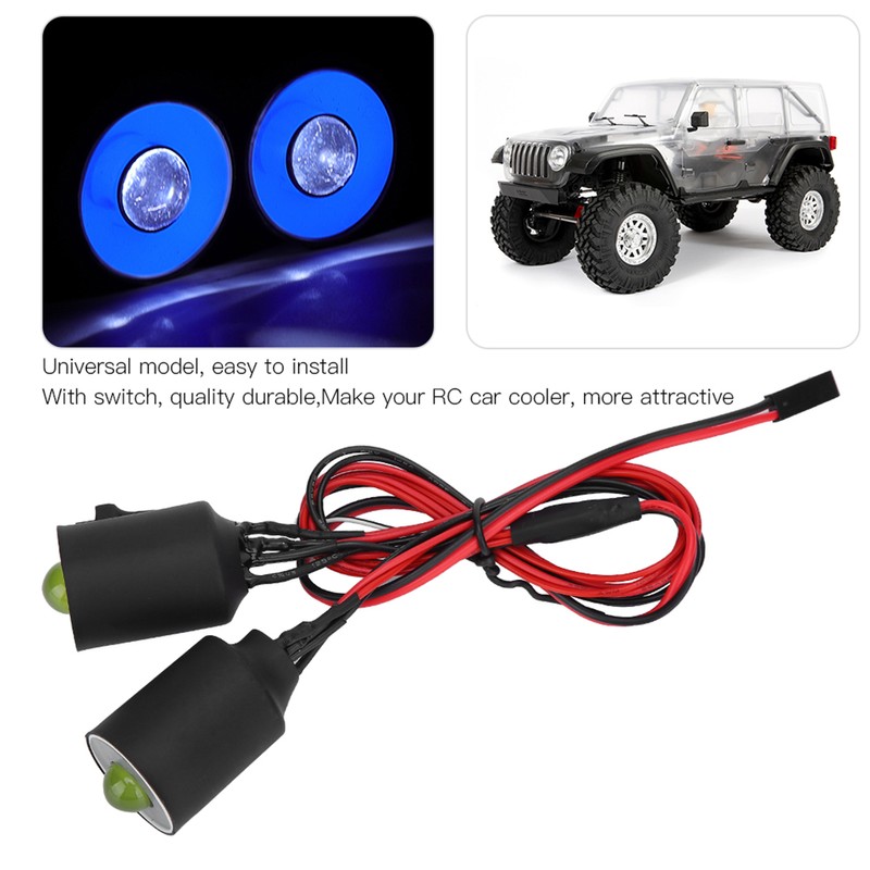 1/10 RC Universal Headlight Remote Control Car LED Light 22mm