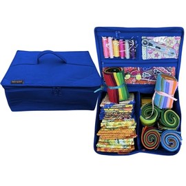 All Purpose Storage Tote Bag - Quilting, Sewing,Knitting, Portable, Multifunctional - Royal Blue