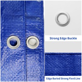 Tarp 5x7 ft 100% Waterproof Uv Resistant High Durability Multipurpose 5mil Blue Tarp for Covering Courtyards, Cars, Camping, Gardens, Pet Nests -by MVPNET