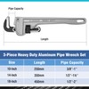 DURATECH 3-Piece Heavy Duty Aluminum Straight Pipe Wrench Set, 10",