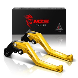 MZS Gold Motorcycle Clutch Brake Levers Short Adjustable CNC Compatible with GROM MSX125 14-25 / CBR500R CB500F CB500X 13-21 / CB300R Monkey 18-24 / CBR300R CB300F 14-21 / CBR250R 11-15