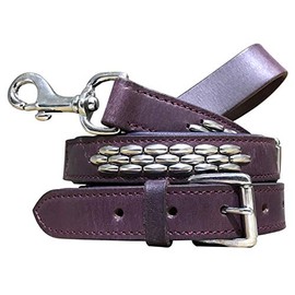 BRADLEY CROMPTON Genuine Leather Matching Pair Dog Collar and Lead Set L