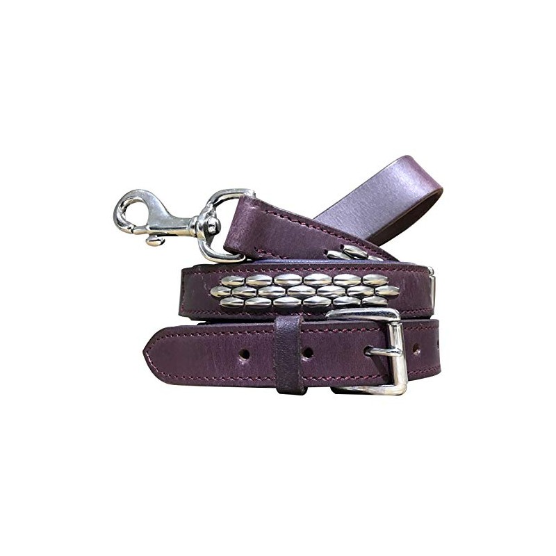 BRADLEY CROMPTON Genuine Leather Matching Pair Dog Collar and Lead