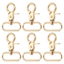 sourcing map 6Pcs Swivel Snap Hook, 38mm(1 1/2") Trigger Snap Heavy Duty Zinc Alloy Metal Lobster Claw Clasp Lanyard Clips for Straps Bags Belting Leathercraft, Light Gold
