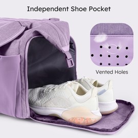 Kookoomia Large Waterproof Gym Bag with Shoes Compartment Lightweight Sports Duffel Bag for Men Women with Wet and Dry Separation Portable Overnight Weekend Holdall Travel Bag Grey