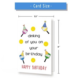 Asmallgf Happy Pickleball Birthday Card for Grandpa Grandma, Funny Sport Themed Birthday Gifts for Women Men, Dinking Of You on Your Birthday