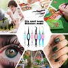 6 Pieces Craft Tweezers Crossing Lock Curved Stainless Steel Soft