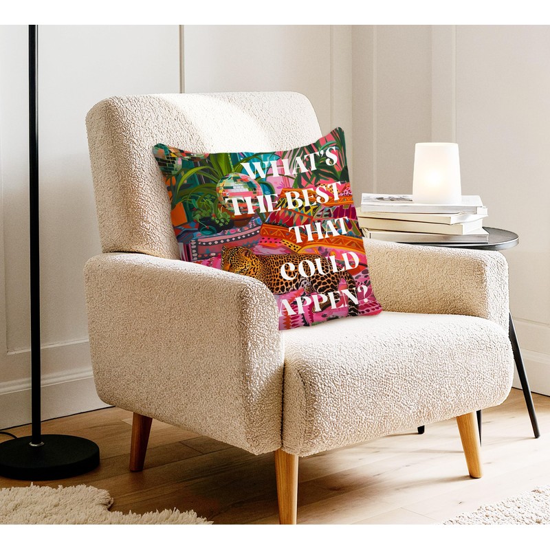Voatok Leopard Cheetah Inspirational Pillow Covers 18x18, Retro Preppy Maximalist