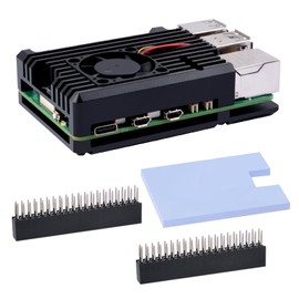 GeeekPi Raspberry Pi 5 Armor Heatsink Enclosure / Raspberry Pi 5 Aluminum Alloy Passive Cooling Enclosure with PWM Cooling Fan for Raspberry Pi 5 4GB /8GB